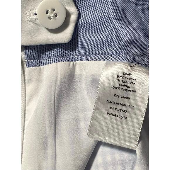 NWT Talbots Ankle Length Gingham Blue White‎ Pants Size 4 Cotton Mix side zipper - Picture 9 of 9